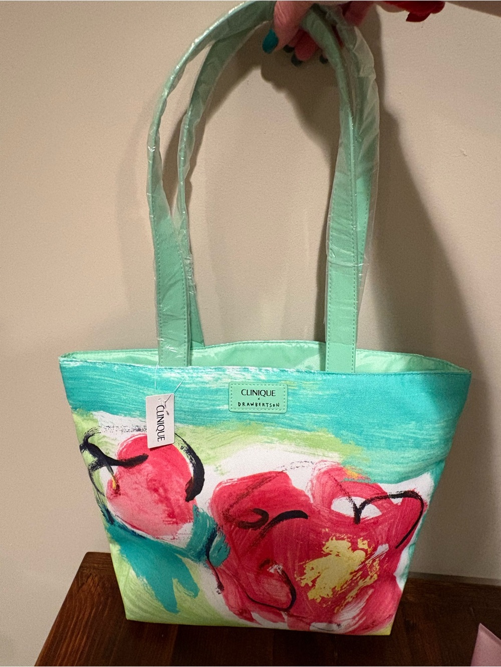 NWT Clinique Drawbertson Limited Edition Floral Tote Bag